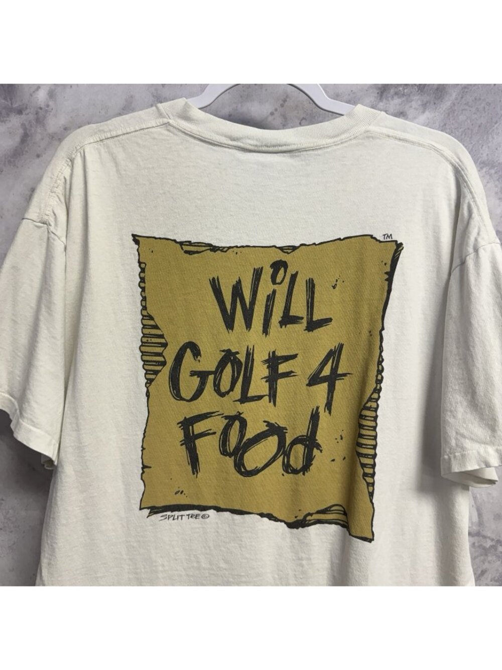 Vintage 90s Will Golf 4 Food Split Tee Shirt Delta Tag Made in USA Novelty XL